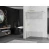 Mexen Kioto Walk-in Shower Wall 130 x 200 cm, Transparent/Frosted 8 mm, Gold - 800-130-101-50-35