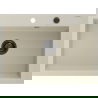 Mexen Elix granite sink 1-bowl 700 x 500 mm, beige, black siphon - 6526701005-69-B