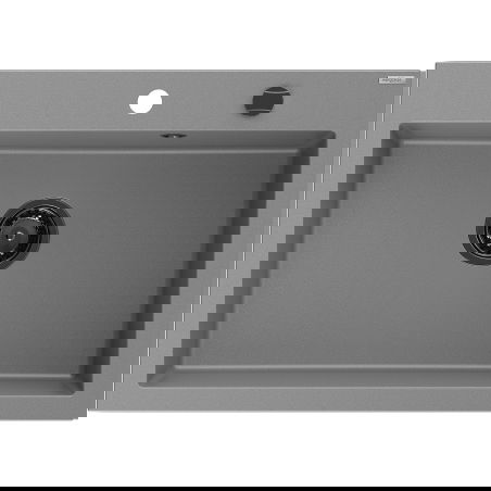 Mexen Elix granite sink 1-bowl 700 x 500 mm, grey, black siphon - 6526701005-71-B