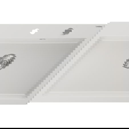 Mexen Elix granite sink 1-bowl 800 x 500 mm, white, chrome siphon - 6527801005-20