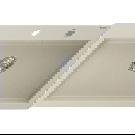 Mexen Elix 1-bowl granite sink 800 x 500 mm, beige, chrome siphon - 6527801005-69