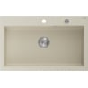 Mexen Elix 1-bowl granite sink 800 x 500 mm, beige, chrome siphon - 6527801005-69