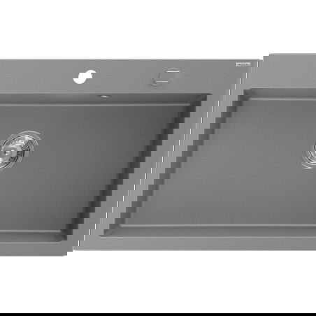 Mexen Elix granite sink 1-bowl 800 x 500 mm, grey, chrome siphon - 6527801005-71