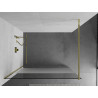 Mexen Kioto Walk-in Shower Wall 140 x 200 cm, Transparent/Frost 8 mm, Gold - 800-140-101-50-35