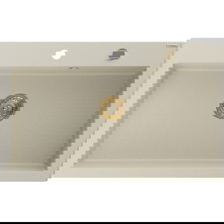 Mexen Elix granite kitchen sink 1-bowl 800 x 500 mm, beige, golden siphon - 6527801005-69-G