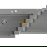 Mexen Elix granite sink single-bowl 800 x 500 mm, gray, gold siphon - 6527801005-71-G