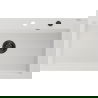 Mexen Elix granite kitchen sink 1-basin 800 x 500 mm, white, black siphon - 6527801005-20-B