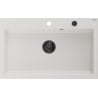 Mexen Elix granite sink 1-bowl 800 x 500 mm, white, black siphon - 6527801005-20-B