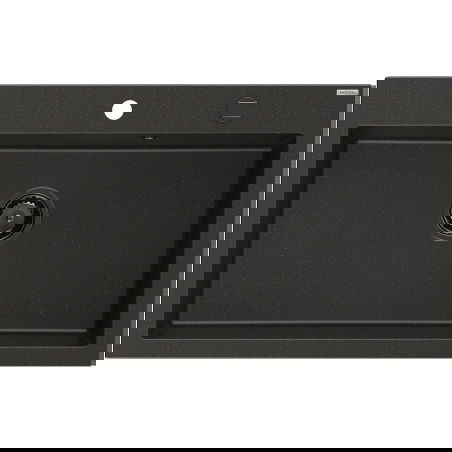 Mexen Elix granite sink 1-bowl 800 x 500 mm, black/golden metallic, black siphon - 6527801005-75-B