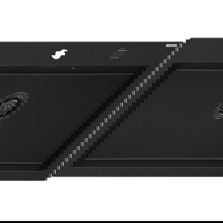 Mexen Elix granite sink 1-chamber 800 x 500 mm, black, black siphon - 6527801005-77-B