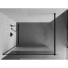 Mexen Kioto Walk-in Shower Wall 130 x 200 cm, Transparent/Frosted 8 mm, Black - 800-130-101-70-35
