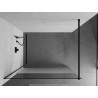 Mexen Kioto Walk-in Shower Screen 140 x 200 cm, Transparent/Frosted 8 mm, Black - 800-140-101-70-35