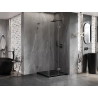 Mexen Lunar-F L folding shower cabin right 80 x 80 cm, transparent, gun gray brushed - 836L-080-080-66-00-P