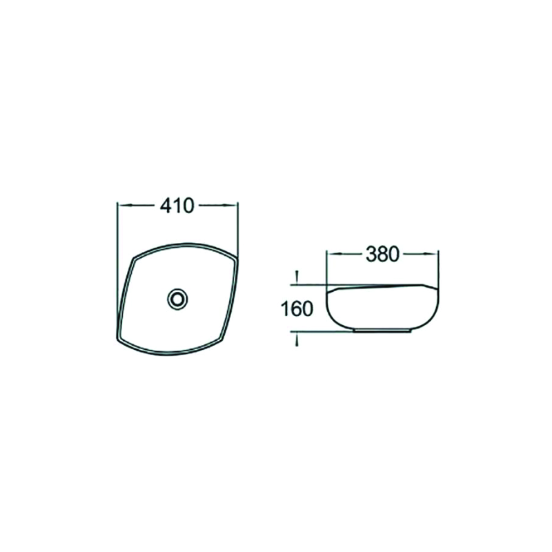 Mexen Enrica countertop sink 41 x 38 cm, white - 21904100