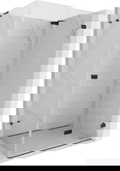 Mexen Lunar-F L foldable right shower cabin 100 x 80 cm, transparent, black - 836L-100-080-70-00-P