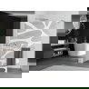 Mexen Kioto+ shower wall with shelf Walk-in 120 x 200 cm, white wave, chrome - 800-120-121-01-97