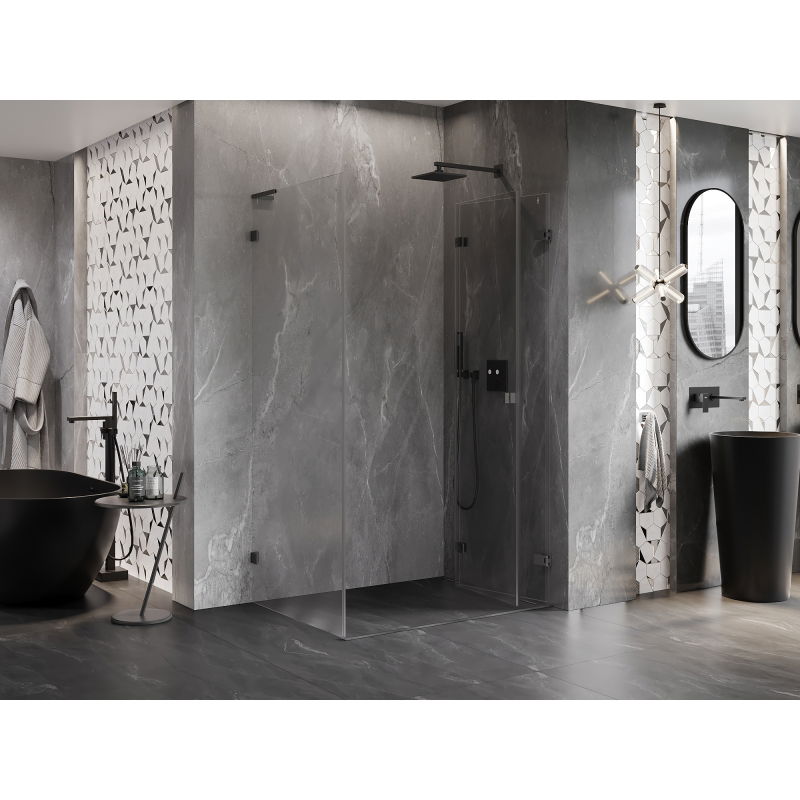 Mexen Lunar-F L folding shower enclosure right 85 x 70 cm, transparent, gun metal - 836L-085-070-95-00-P