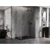 Mexen Lunar-F L right folding shower enclosure 90 x 80 cm, transparent, gun metal - 836L-090-080-95-00-P
