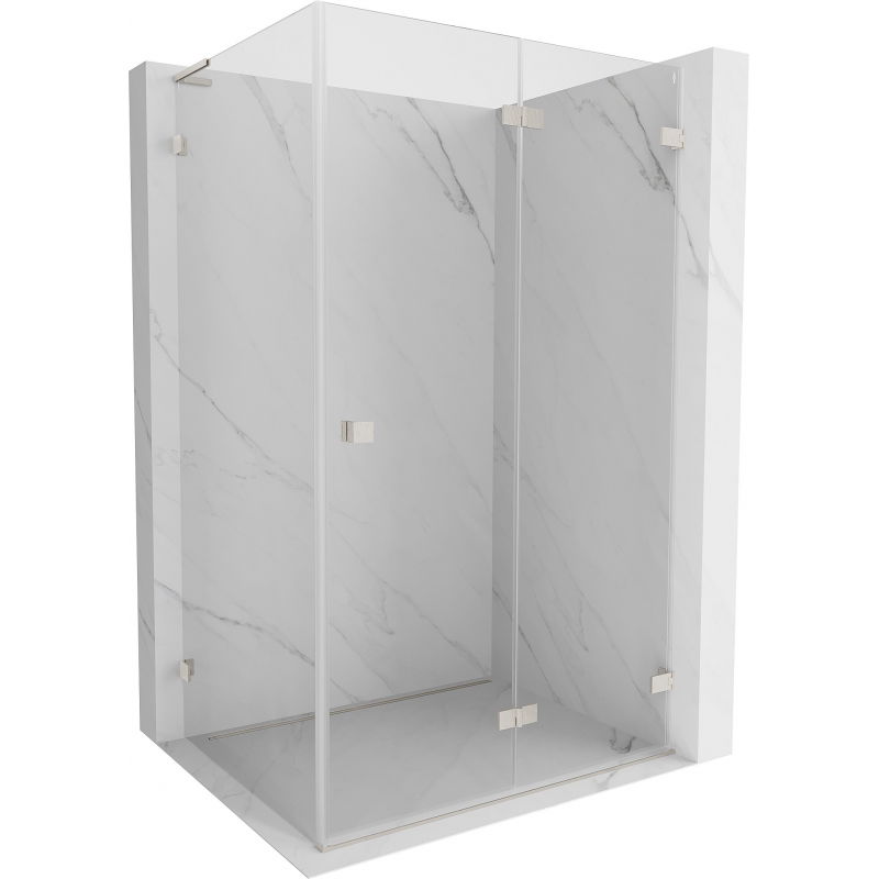 Mexen Lunar-F L folding shower enclosure right 90 x 70 cm, transparent, brushed nickel - 836L-090-070-97-00-P