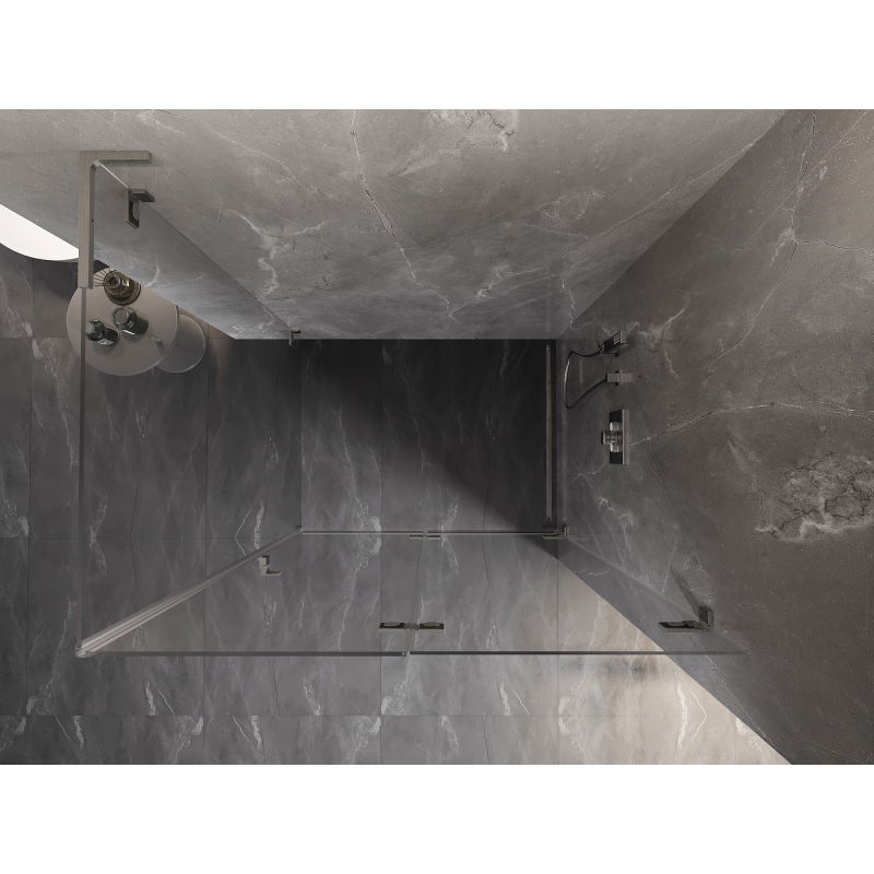 Mexen Lunar-F L folding shower cabin right 100 x 70 cm, transparent, brushed nickel - 836L-100-070-97-00-P