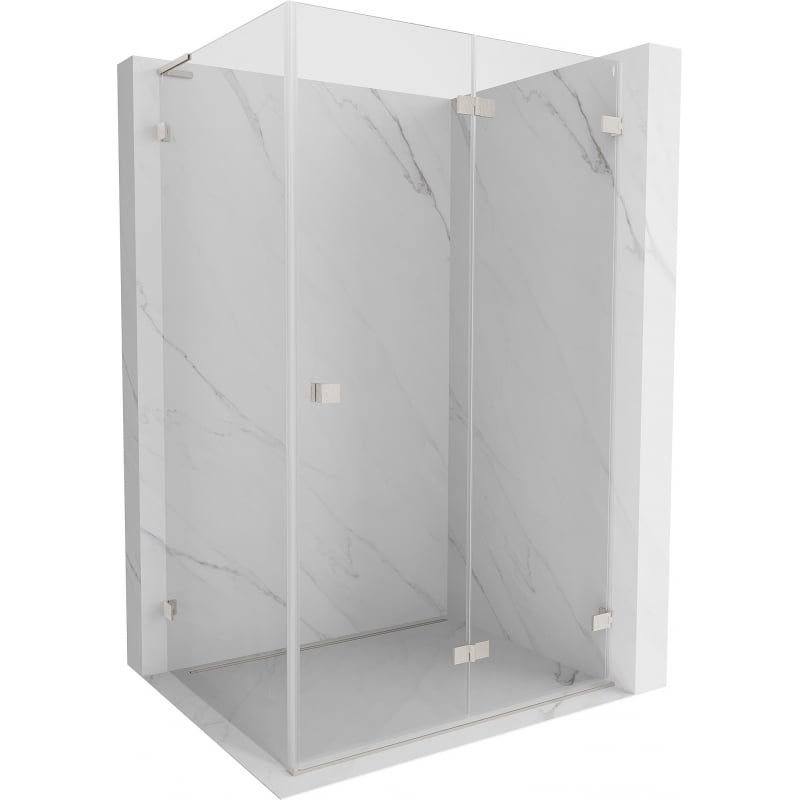 Mexen Lunar-F L right folding shower cabin 85 x 80 cm, transparent, brushed nickel - 836L-085-080-97-00-P