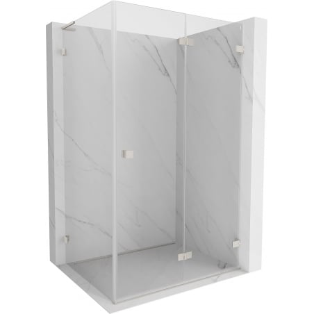 Mexen Lunar-F L right folding shower cabin 85 x 80 cm, transparent, brushed nickel - 836L-085-080-97-00-P