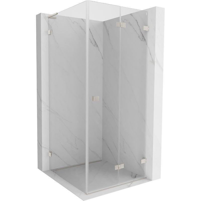 Mexen Lunar-F L folding shower cabin right 90 x 90 cm, transparent, brushed nickel - 836L-090-090-97-00-P