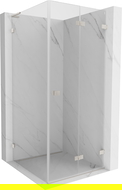 Mexen Lunar-F L foldable shower cabin right 90 x 90 cm, transparent, brushed nickel - 836L-090-090-97-00-P