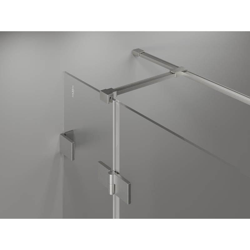 Mexen Lunar T right-side hinged shower cabin 110 x 70 cm, transparent, brushed nickel - 834T-110-070-97-00-P