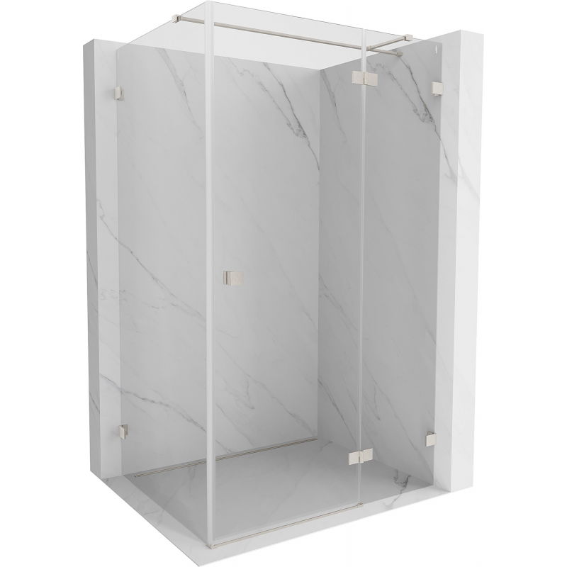 Mexen Lunar T right-hinged shower cabin 125 x 70 cm, transparent, brushed nickel - 834T-125-070-97-00-P
