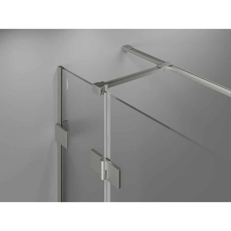 Mexen Lunar T right hinged shower enclosure 135 x 70 cm, transparent, brushed nickel - 834T-135-070-97-00-P