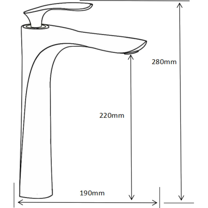 Mexen Lily tall bathroom faucet, white/gold - 73610-25