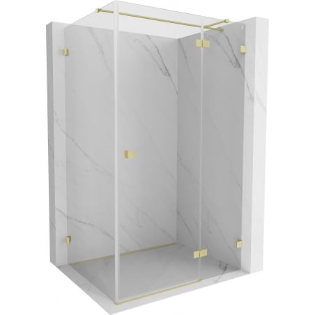 Mexen Lunar T shower enclosure right-hinged 140 x 70 cm, transparent, brushed gold - 834T-140-070-55-00-P