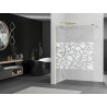 Mexen Kioto Walk-in shower wall 120 x 200 cm, white pattern 8 mm, gold - 800-120-101-50-85