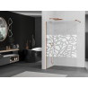 Mexen Kioto Walk-in Shower Wall 110 x 200 cm, White Pattern 8 mm, Rose Gold - 800-110-101-60-85