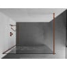 Mexen Kioto shower screen 140 x 200 cm, Transparent/White pattern 8 mm, Rose gold - 800-140-101-60-85