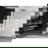 Mexen Kioto shower screen 80 x 200 cm, Transparent/White pattern 8 mm, Black - 800-080-101-70-85