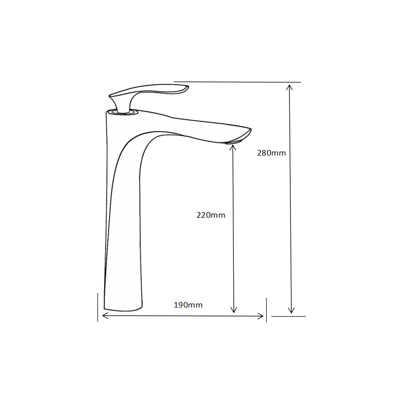 Mexen Lily tall black sink faucet - 73610-70