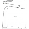 Mexen Lily high washbasin mixer tap, Black - 73610-70