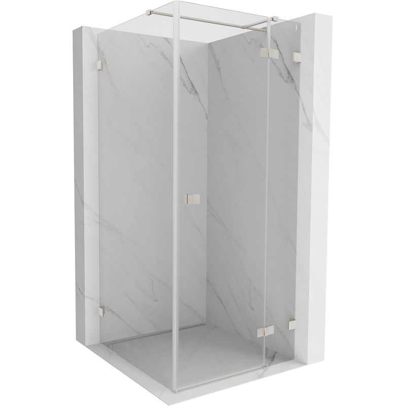 Mexen Lunar T Right Swing Shower Enclosure 120 x 120 cm, Transparent, Brushed Nickel - 834T-120-120-97-00-P