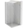 Mexen Lunar T right pivot shower enclosure 110 x 110 cm, transparent, brushed gold - 834T-110-110-55-00-P