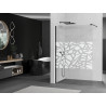 Mexen Kioto Walk-in Shower Wall 120 x 200 cm, White Pattern 8 mm, Black - 800-120-101-70-85