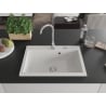 Mexen Elix 1-Bowl Granite Sink 700 x 500 mm, White, Chrome Siphon - 6526701005-20
