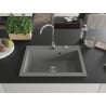 Mexen Elix granite sink single-bowl 700 x 500 mm, grey, chrome siphon - 6526701005-71