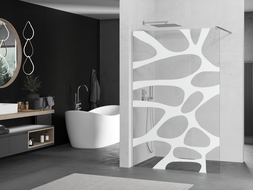Mexen Kioto shower screen 100 x 200 cm, Transparent/White pattern 8 mm, Chrome - 800-100-101-01-97