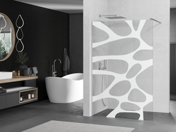 Mexen Kioto Walk-in Shower Wall 100 x 200 cm, White Wave 8 mm, Chrome - 800-100-101-01-97