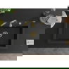 Mexen Elix Granite Sink 1-Bowl 700 x 500 mm, Black/Silver Metallic, Gold Siphon - 6526701005-73-G