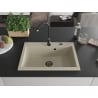 Mexen Elix granite kitchen sink single-bowl 700 x 500 mm, beige, black siphon - 6526701005-69-B
