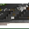 Mexen Elix Granite Sink, 1-Bowl 800 x 500 mm, Black Speckled, Gold Siphon - 6527801005-76-G