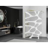Mexen Kioto Walk-in Shower Wall 140 x 200 cm, White Wave 8 mm, Gold - 800-140-101-50-97